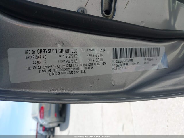 Dodge DART SXT 2015 1C3CDFBB2FD200869 Image 9