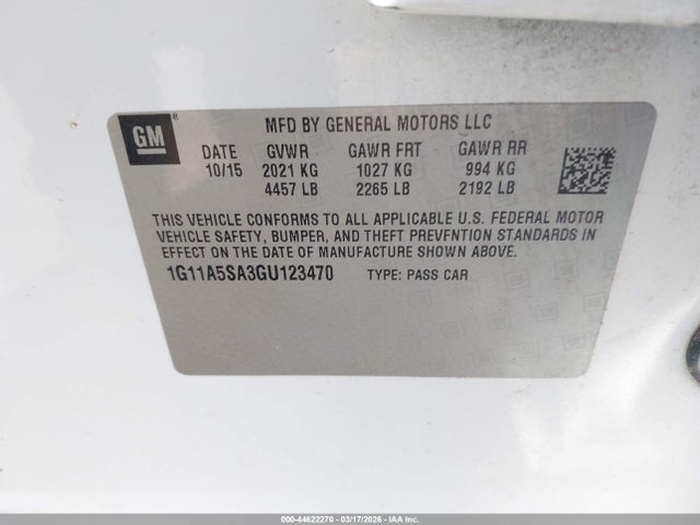 2016 CHEVROLET MALIBU LIMITED 1G11A5SA3GU123470 Photo 8