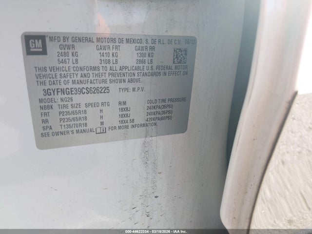 2012 CADILLAC SRX 3GYFNGE39CS626225 Photo 8