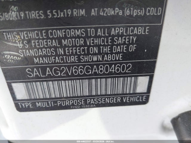 Land Rover LR4 2016 SALAG2V66GA804602 Image 9
