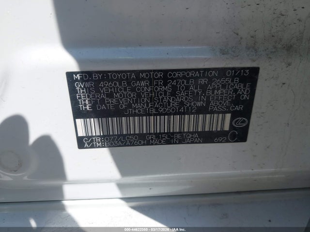 44622350 :رقم المزاد ، JTHCE1BL9D5014112 vin ، 2013 Lexus Gs 350 مزاد بيع