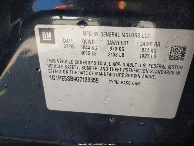 1G1PE5SB9G7133359 Chevrolet Cruze Limited 1lt Auto