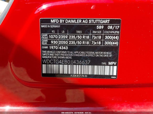 2018 MERCEDES-BENZ GLA 250 WDCTG4EB0JJ436637 Photo 8