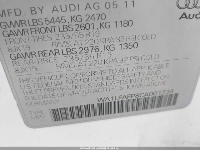 2012 AUDI Q5 WA1LFAFP8CA001234 Photo 8
