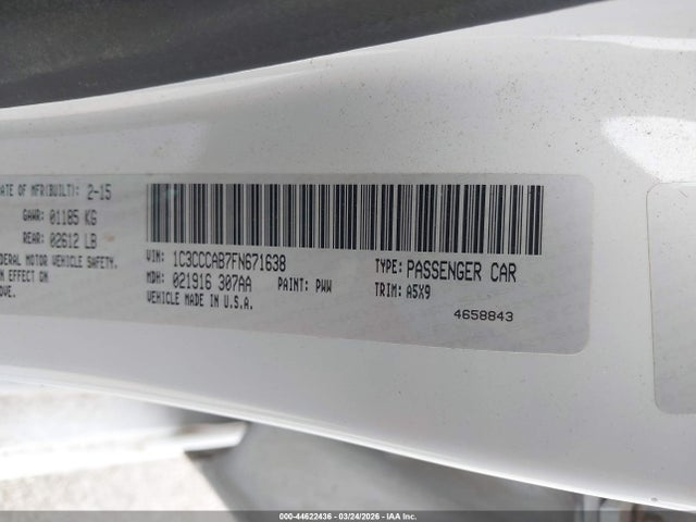 Aukcja sprzedaży 2015 Chrysler 200 Limited, vin: 1C3CCCAB7FN671638, numer aukcji: 44622436