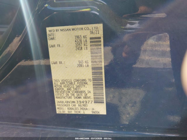 2021 NISSAN ALTIMA 1N4BL4BV1MN394977 Photo 8