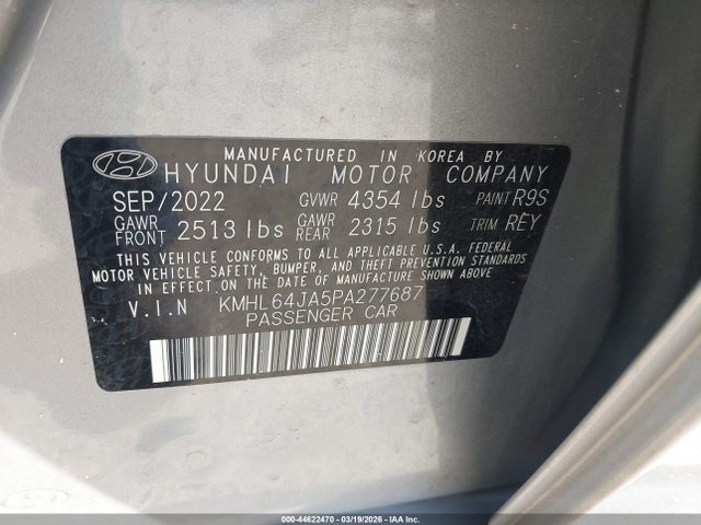Aukcja sprzedaży 2023 Hyundai Sonata Sel, vin: KMHL64JA5PA277687, numer aukcji: 44622470
