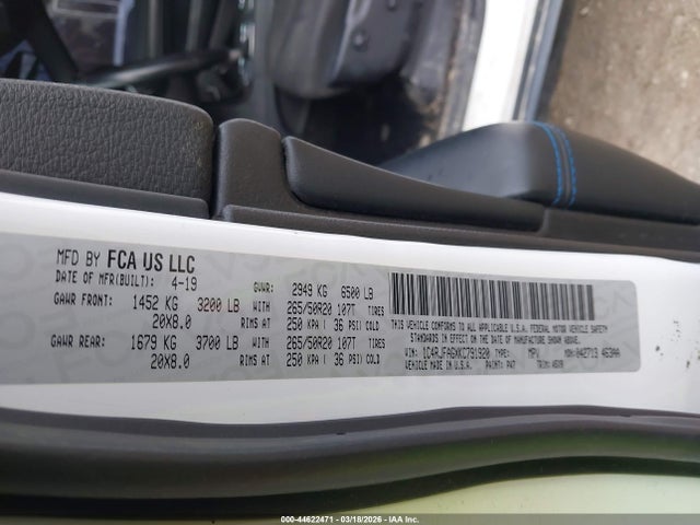 2019 JEEP GRAND CHEROKEE 1C4RJFAGXKC791920 Photo 8