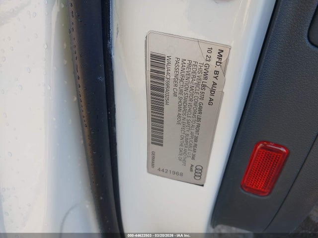 44622503 :رقم المزاد ، WAUA4CF59RA032544 vin ، 2024 Audi S5 Sportback Premium Tfsi Quattro Tiptronic مزاد بيع