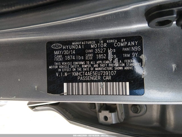 2014 HYUNDAI ACCENT KMHCT4AE5EU739107 Photo 8