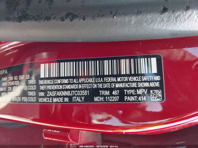 2018 ALFA ROMEO STELVIO ZASFAKNN8J7C03581 Photo 8