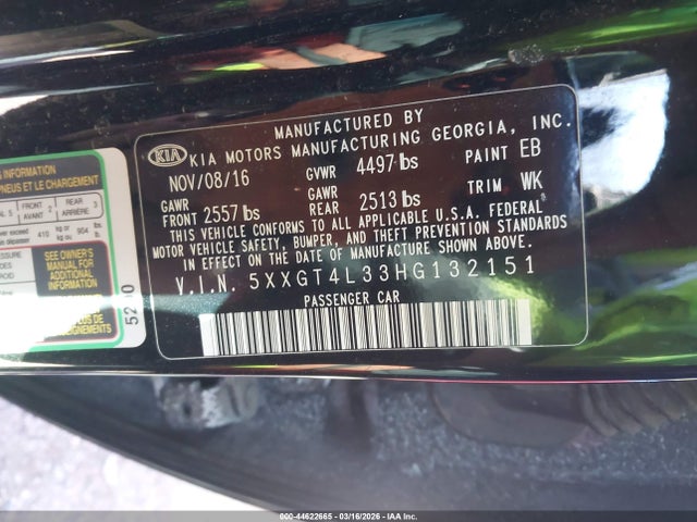 2017 KIA OPTIMA 5XXGT4L33HG132151 Photo 8