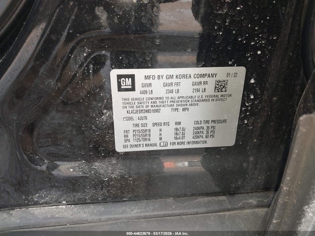 Продаж на аукціоні авто 2022 Buick Encore Awd Preferred, vin: KL4CJESM3NB516902, номер лоту: 44622679