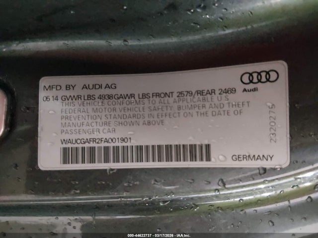 44622737 :رقم المزاد ، WAUCGAFR2FA001901 vin ، 2015 Audi S5 3.0t Premium Plus مزاد بيع