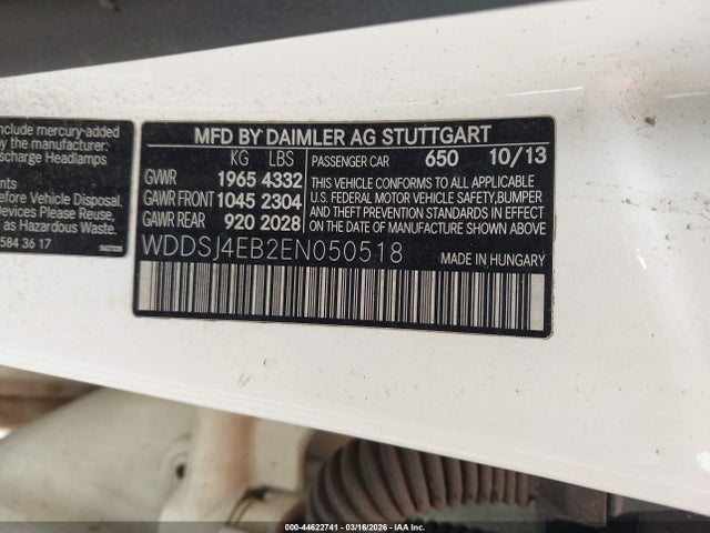 Mercedes-Benz CLA 250 2014 WDDSJ4EB2EN050518 Image 9