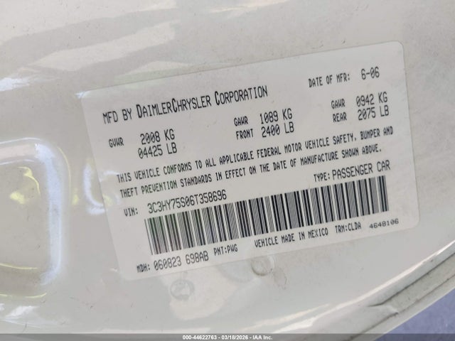 2006 CHRYSLER PT CRUISER 3C3HY75S06T358696 Photo 8