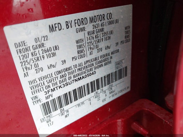Ford Mustang Mach-e Premium 2022 3FMTK3SU7NMA05043 Image 9