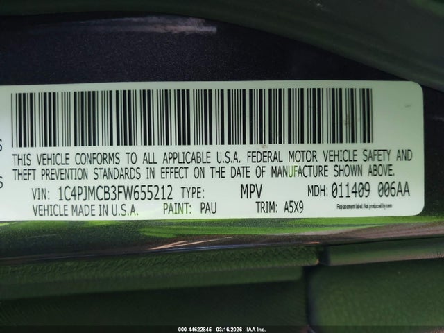 Jeep Cherokee Latitude 2015 1C4PJMCB3FW655212 Image 9