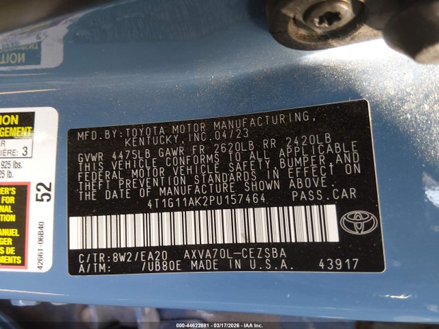 Toyota CAMRY SE 2023 4T1G11AK2PU157464 Image 9