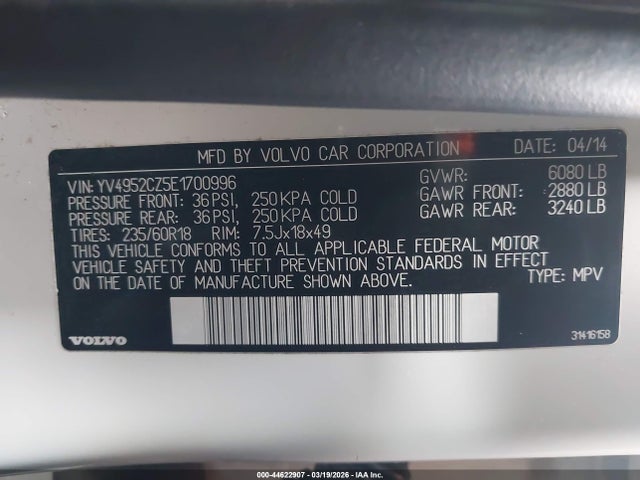 2014 VOLVO XC90 YV4952CZ5E1700996 Photo 8