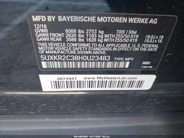 2017 BMW X5 5UXKR2C38H0U23483 Photo 10
