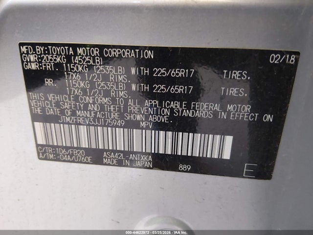 2018 TOYOTA RAV4 JTMZFREV3JJ175949 Photo 8