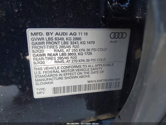 2020 AUDI Q7 WA1LXAF70LD001837 Photo 8