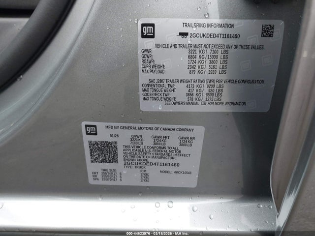 2GCUKDED4T1161460 Chevrolet Silverado 1500 4wd Standard Bed Lt