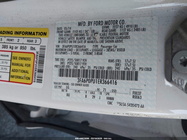 Ford Fusion Energi Se Luxury 2014 3FA6P0PU1ER366416 Image 9