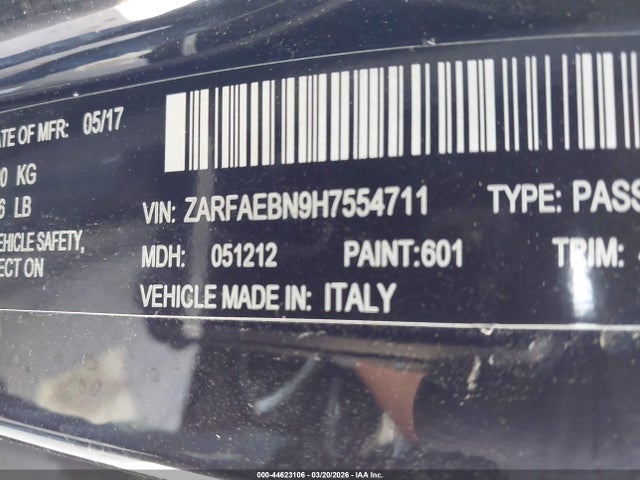Alfa Romeo Giulia Rwd 2017 ZARFAEBN9H7554711 Image 9
