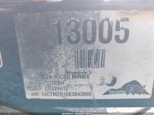 Winnebago Micro Minnie 1700bh 2019 54CTM2H16K3043009 Image 9