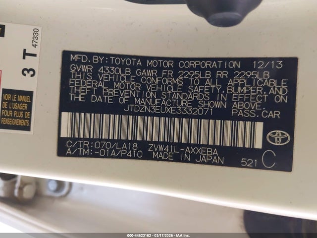 JTDZN3EUXE3332071 Toyota Prius V Five