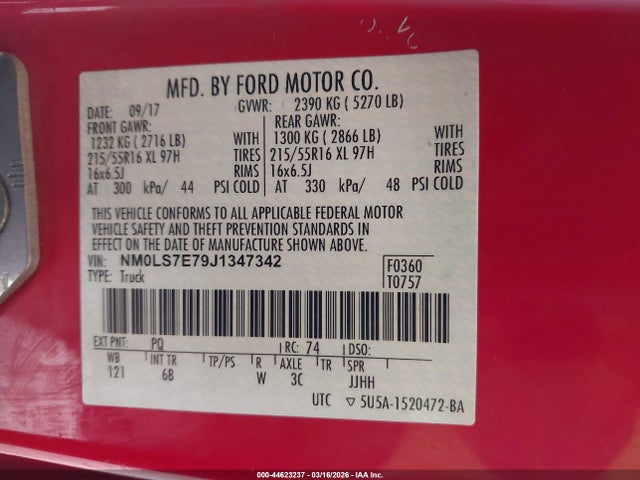 2018 FORD TRANSIT CONNECT NM0LS7E79J1347342 Photo 8