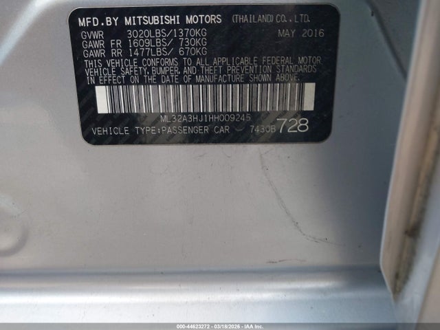 2017 MITSUBISHI MIRAGE ML32A3HJ1HH009245 Photo 8