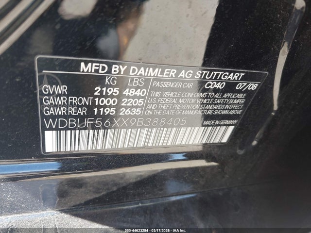Продаж на аукціоні авто 2009 Mercedes-benz E 350, vin: WDBUF56XX9B388405, номер лоту: 44623284