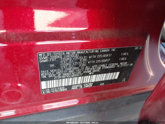 2020 TOYOTA RAV4 2T3H1RFV5LW099017 Photo 8