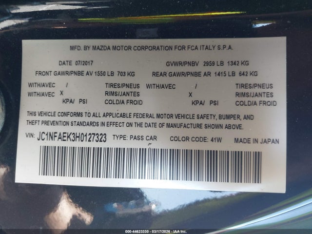 2017 FIAT 124 SPIDER JC1NFAEK3H0127323 Photo 8