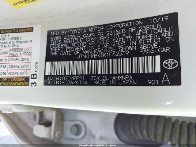 JTNKHMBX1K1062339 Toyota C-HR XLE