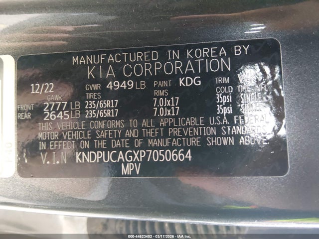Продажа на аукционе авто 2023 Kia Sportage Hybrid Lx, vin: KNDPUCAGXP7050664, номер лота: 44623402