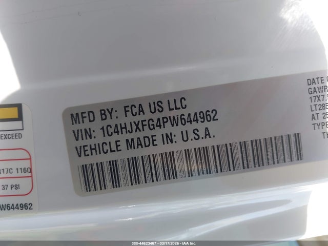 1C4HJXFG4PW644962 Jeep Wrangler 4-door Rubicon 4x4