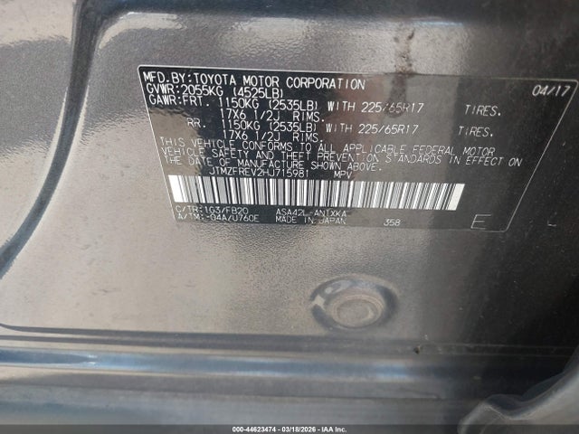 Toyota RAV4 LE 2017 JTMZFREV2HJ715981 Image 9