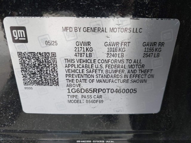 Продажа на аукционе авто 2026 Cadillac Ct4-v V-series Blackwing Rwd, vin: 1G6D65RP0T0460005, номер лота: 44623558