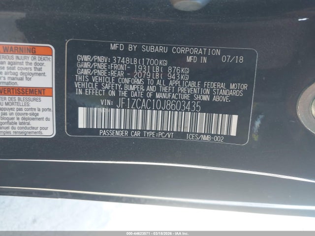 JF1ZCAC10J8603435 Subaru Brz Limited