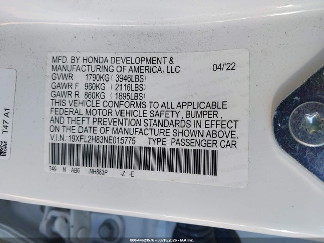Honda Civic Sport 2022 19XFL2H83NE015775 Image 9