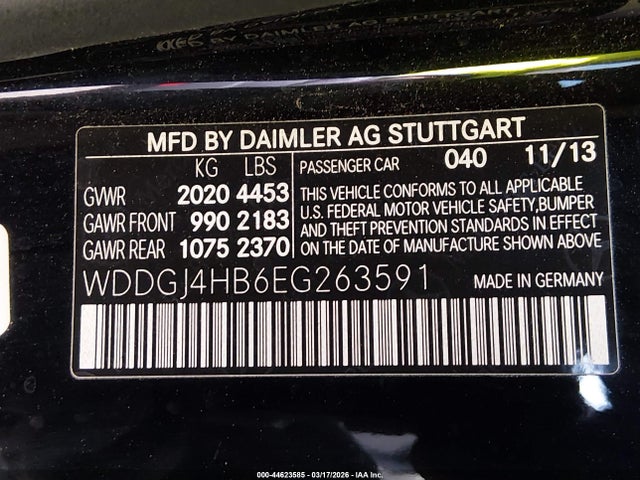 WDDGJ4HB6EG263591 Mercedes-Benz C 250