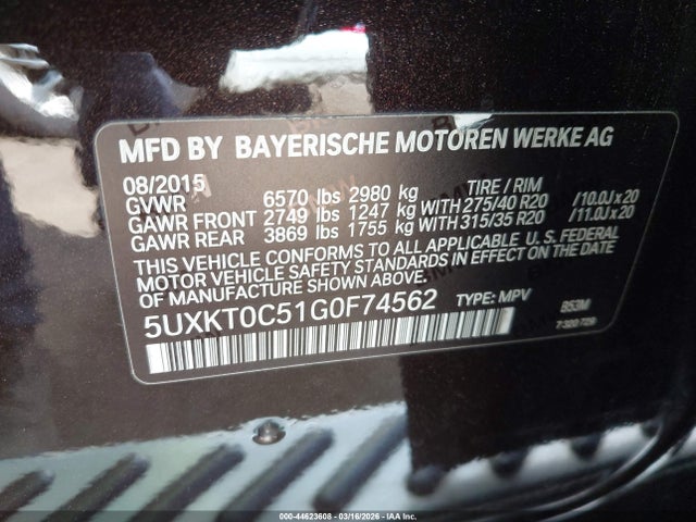 5UXKT0C51G0F74562 BMW X5 Edrive Xdrive40e