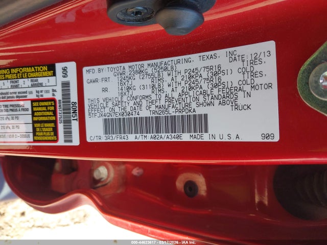 2014 TOYOTA TACOMA 5TFJX4GN7EX030474 Photo 8