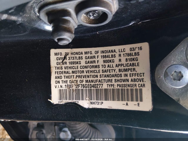 19XFC2F76GE040277 Honda CIVIC EX