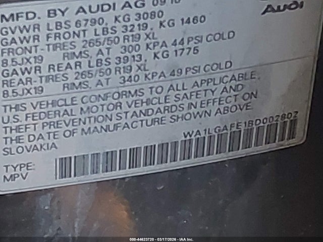 2011 AUDI Q7 WA1LGAFE1BD002802 Photo 8