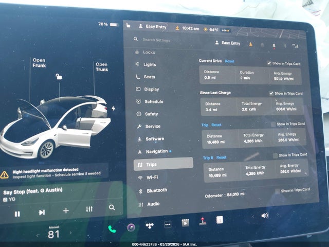 44623786 :رقم المزاد ، 5YJ3E1EB5MF070132 vin ، 2021 Tesla Model 3 Long Range Dual Motor All-wheel Drive مزاد بيع